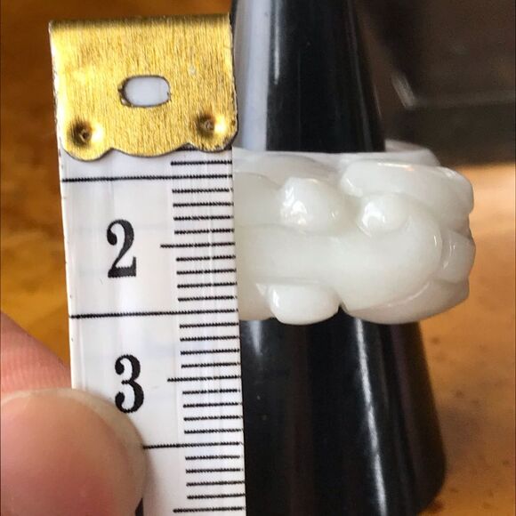 Natural Jade Dragon Ring Discounted Size 8 - Picture 7 of 10